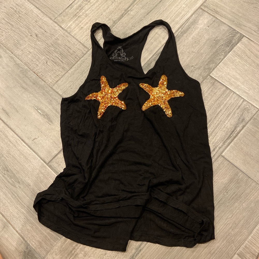 Sequin Starfish Razorback Tank Top 🧜🏻‍♀️🐬💗